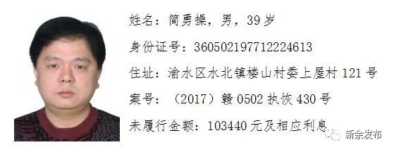 新余最新老赖,“新余最新失信者名单”